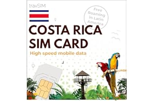 travSIM Costa Rica SIM Card | 12GB Mobile Data at 4G/5G speeds | Free Roaming in El Salvador, Guatemala, Nicaragua & Panama | Plan on Costa Rica SIM Card is Valid for 30 Days