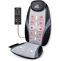 Snailax Shiatsu Massage Seat Cushion, Back Massager with Heat, Massage Chair Pad Seat Massage for Full Back, Kneading Back Ma