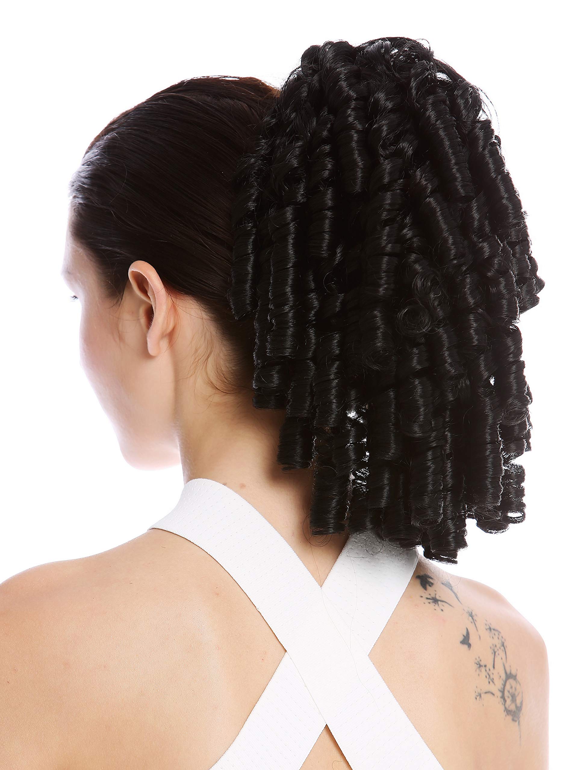 WIG ME UP - N900A+2-V-1B Ponytail Hairpiece Extensions elaborate baroque ringlets corkscrew curls voluminous black 12inch