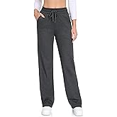 Tallemon Tall Womens 32"/34"/36" Inseam Fleece Lined Sweatpants Straight Leg Thermal Casual Lounge Sweat Pants