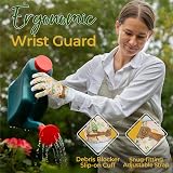 HANDLANDY Women Gardening Gloves Leather Breathable Small White view 5
