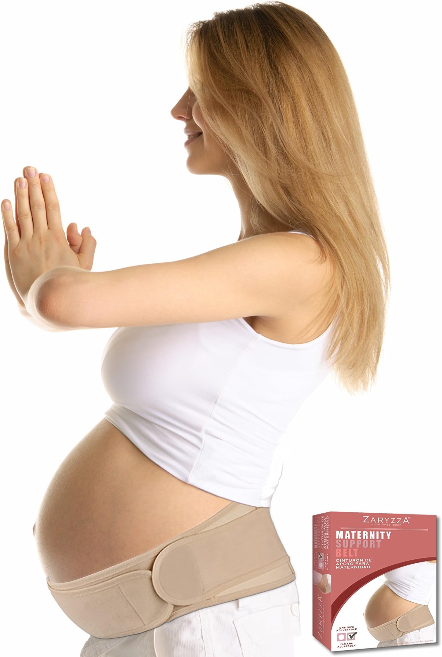 ZaryzzA Maternity Belt, Pregnancy Belt for Back Support, Breathable Abdominal Binder, One Size, Beige