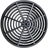 12 Inch Round Flat Drain Cover Grate Black Circular Grid | Plastic Construction, Debris Collection, Window Well Use, Flower Pot Compatible, 30.5 cm Diameter