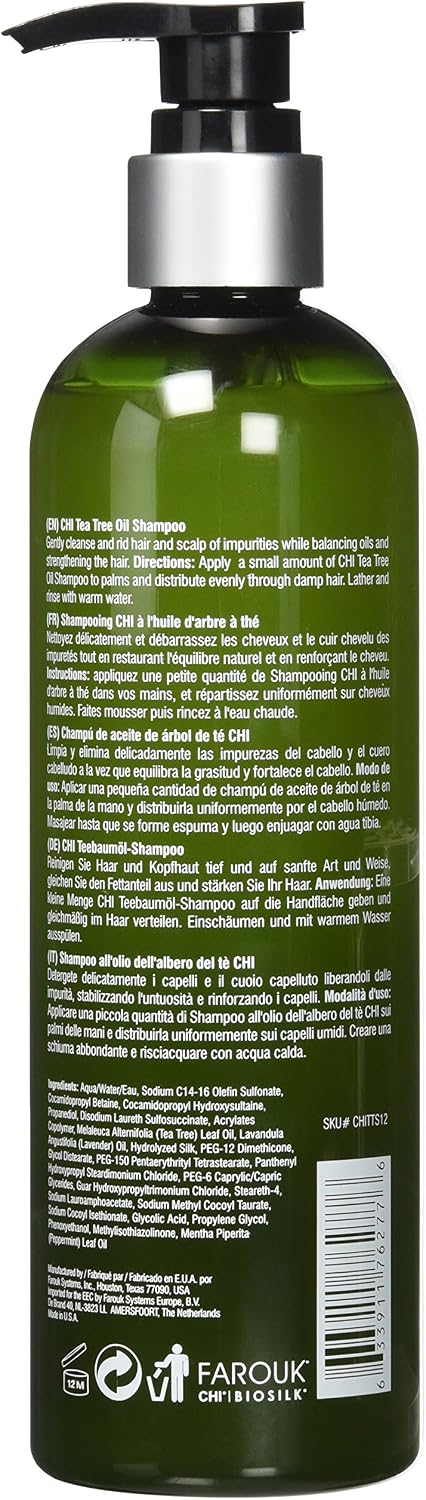 CHI Tea Tree Oil Shampoo, 340 ml, white, 340 ml (Pack of 1) - Image 3