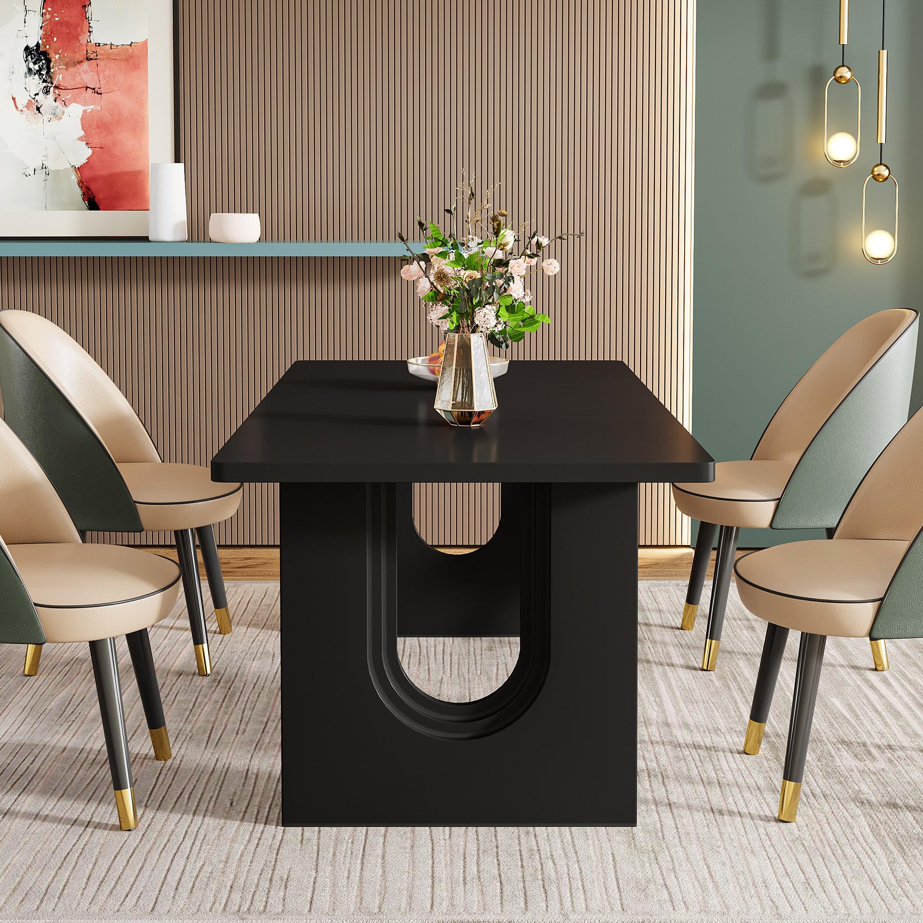 Tribesigns Modern Dining Table For 6 To 8 People, 71" Large Kitchen ...