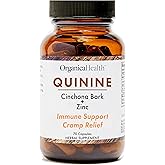 Leg Cramps Defense Pills - 1000mg Organic Quinine Capsules Zinc 50mg - Restless Legs Relief - Cinchona Bark Herb Supplement - Vegan Capsules 70 Count