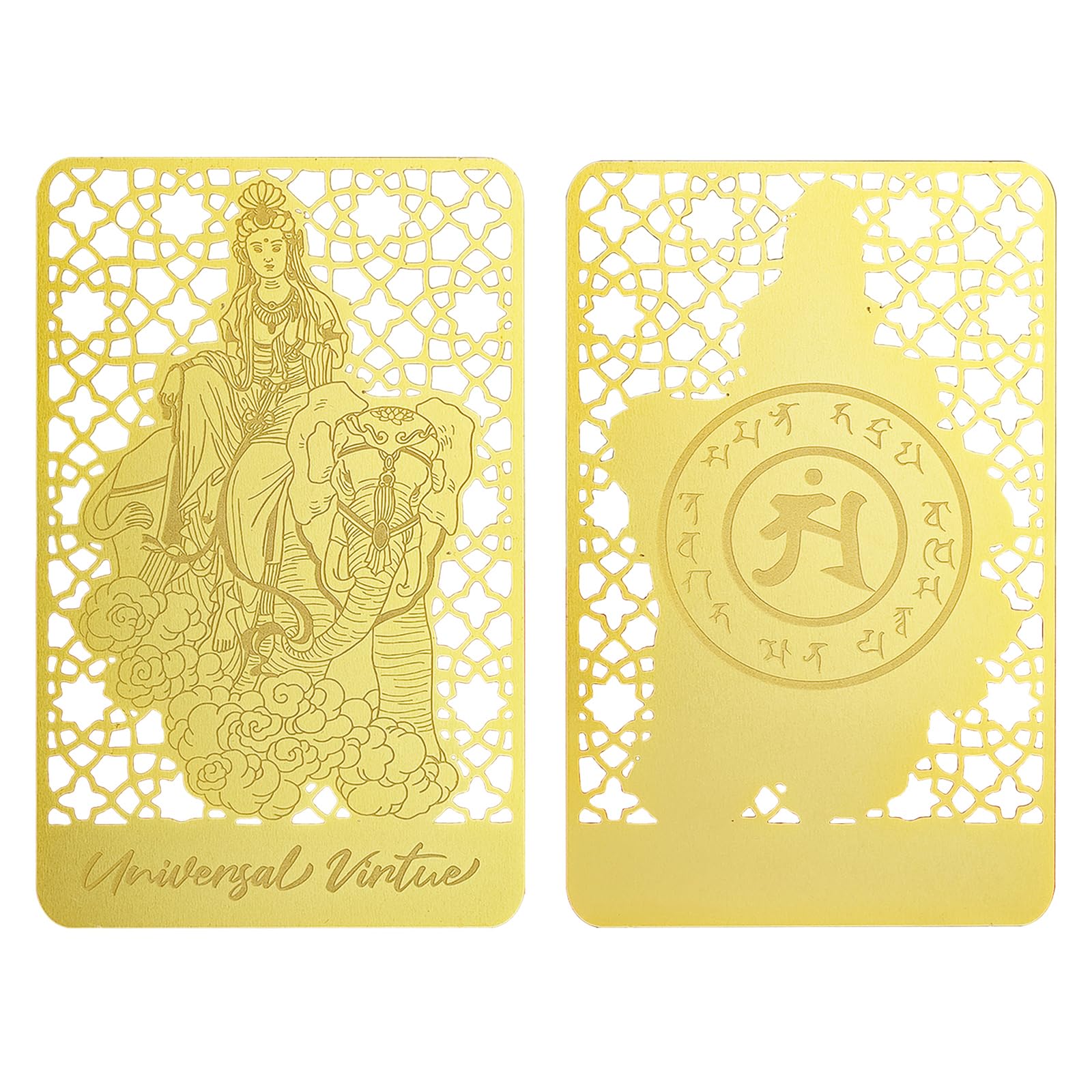 2025 Feng Shui Guanyin Riding Elephant Card Samantabhadra Gold Talisman Card