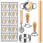 8 Pieces Ravioli Mold Set, ravioli cutter, Ravioli Maker Cutter with Roller Wheel, Ravioli Cutter Set with Wooden Handle, Pasta Making Kit for Ravioli Press Mold. Suitable for home and restaurant us