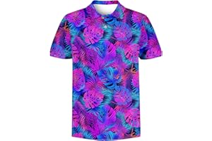 RAISEVERN Boys Polo Shirt Hawaiian Golf Collared Performance Tops Kids Short Sleeve 5-14 Years