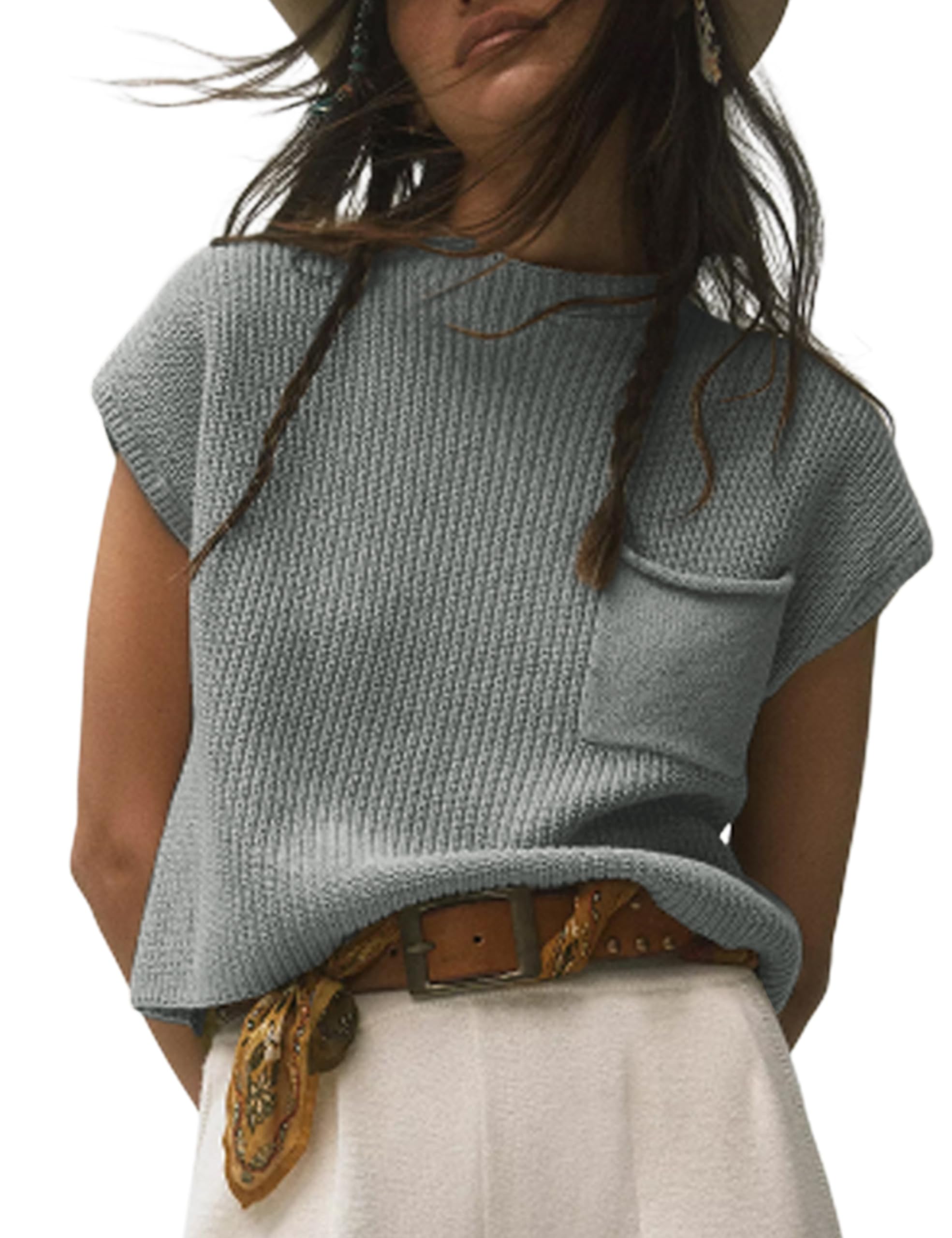 Himosyber Women's Solid Sleeveless Vest Mock Neck