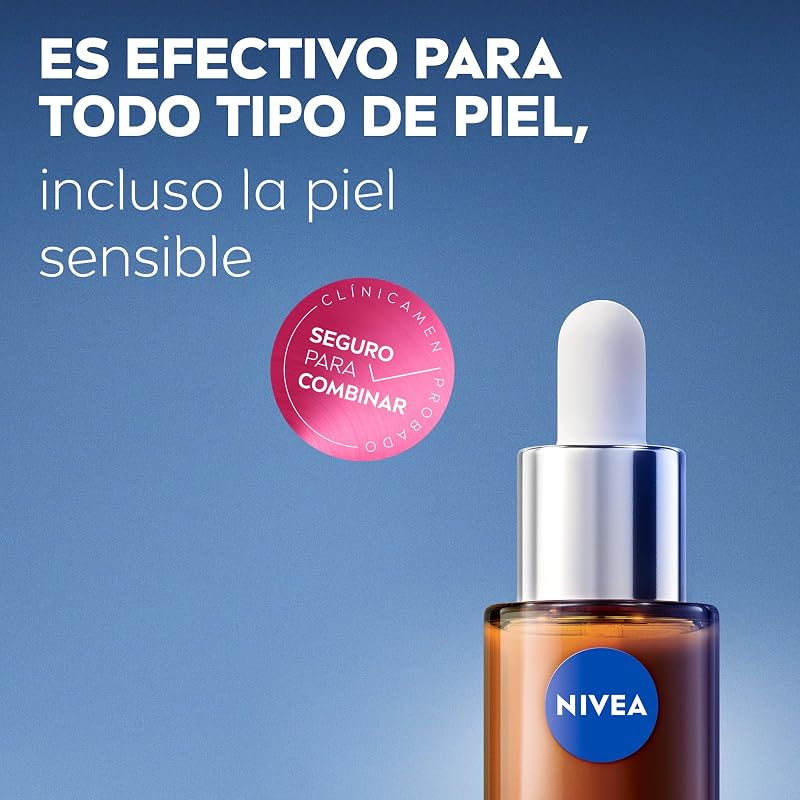 Nivea Expert Filler Cellular Brightening Facial Serum Vitamin C (1 x 30 ml), Vitamin C e Vitamin E sérum, sérum facial antioxidante que aumenta o brilho