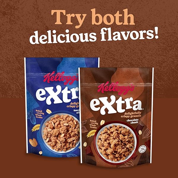 KELLOGG’S EXTRA GRANOLA, WHOLE GRAIN, ON-THE-GO SNACKS, CHOCOLATE CHUNK, 11OZ BAG (1 BAG)