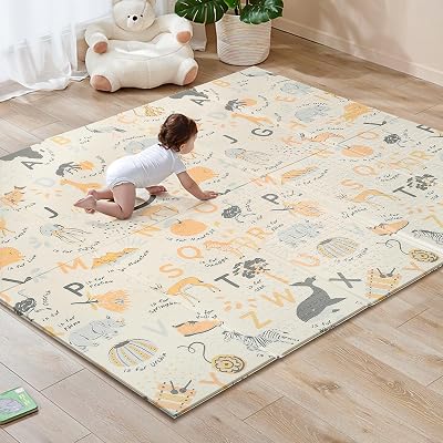 Sour Lemon 200x180cm Folding Baby Play Mat Non-Slip Waterproof Dual-Sided