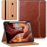 Akkerds Compatible for iPad (A16) 11th Generation Case 11 Inch 2025, for iPad 10th Generation Case 10.9 Inch 2022 with Pencil Holder, Protective Leather Business Stand Cover, Multiple Angles, Brown