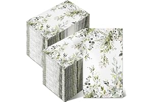 Seajan 200 Pcs Sage Green Eucalyptus Guest Napkins Disposable Hand Towels for Bathroom Guest Towels Paper Napkins Paper Hand 