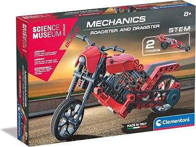 Clementoni Roadster & Dragster Building Set 90+ Pcs STEM Gear Transmission 8+