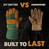 DIY Doctor 3 Pack Unisex Leather Heavy Duty Gardening Gloves Large view 6