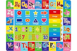 Kentaly Baby Play Mat Kids Rug for Playroom, Playmat Baby Crawling Mat for Floor Baby Mat, Playtime Collection ABC, Numbers, Animals, Rainbow and Shapes Educational Rugs for Kids, 55.1 x 39.4 inch