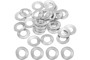 PATIKIL 304 Stainless Steel Flat Washers, 50 Pack M10x20mm Belleville Spring Disc Washer Conical Knurled Metric Gasket for Automotive Industrial Construction