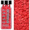 Valentines Sprinkles, Red Heart Sprinkles for Cake Decorating, Heart Sprinkles Edible for Baking, Ice Cream, Cookies, Cupcake Topper