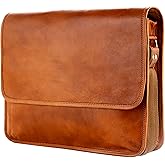 BERLINER BAGS Vintage Genuine Leather Messenger Bag Ghent, Laptop Bag, Work Bag, Briefcase for Men and Women - Brown