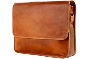 BERLINER BAGS Vintage Genuine Leather Messenger Bag Ghent, Laptop Bag, Work Bag, Briefcase for Men and Women - Brown