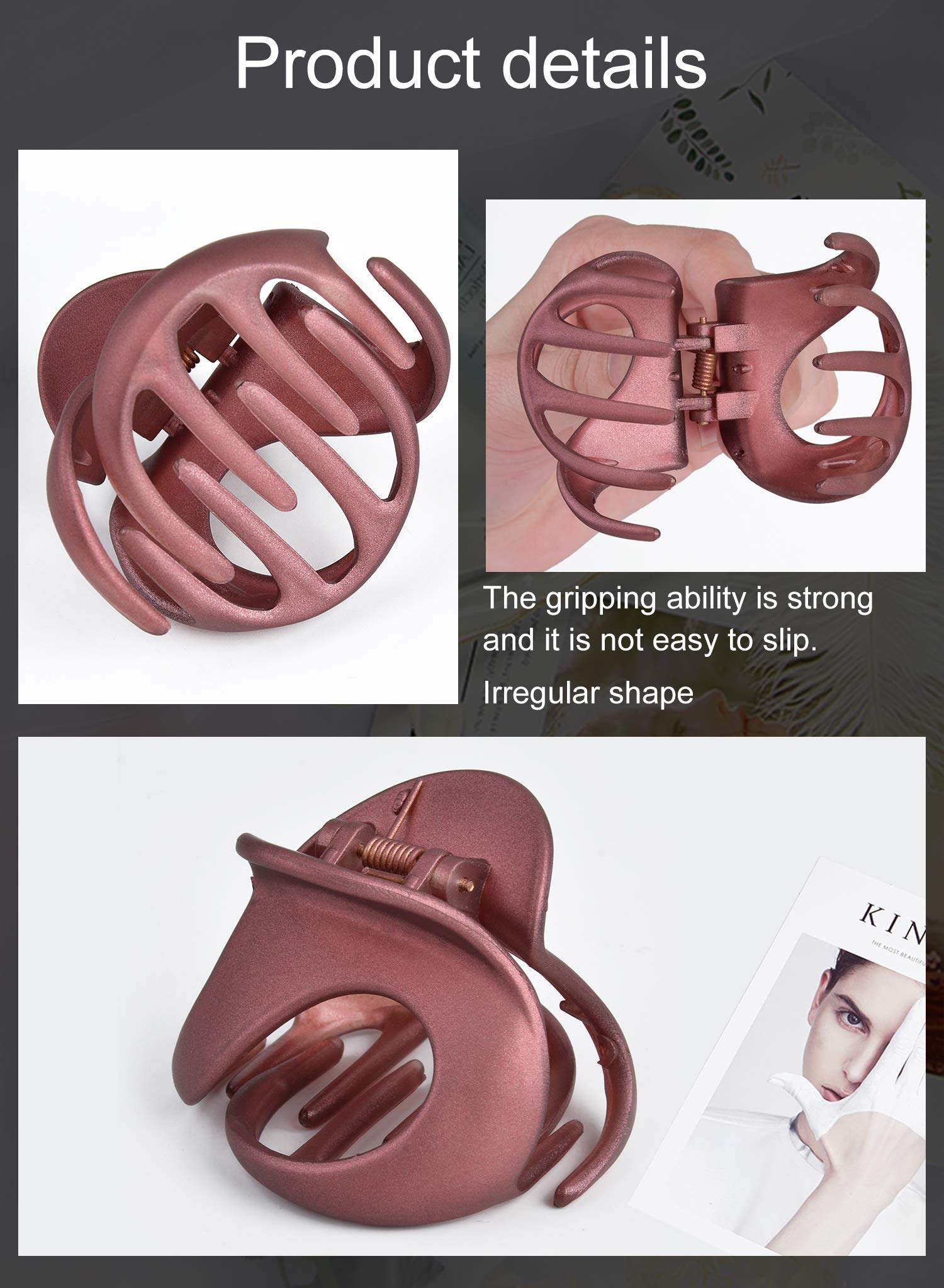 Hair Jaw Clips, Fascigirl 8PCS Medium Jaw Clips for Fine Hair Octopus Side Comb Clips for Women Matte Color Punch Claw Clip