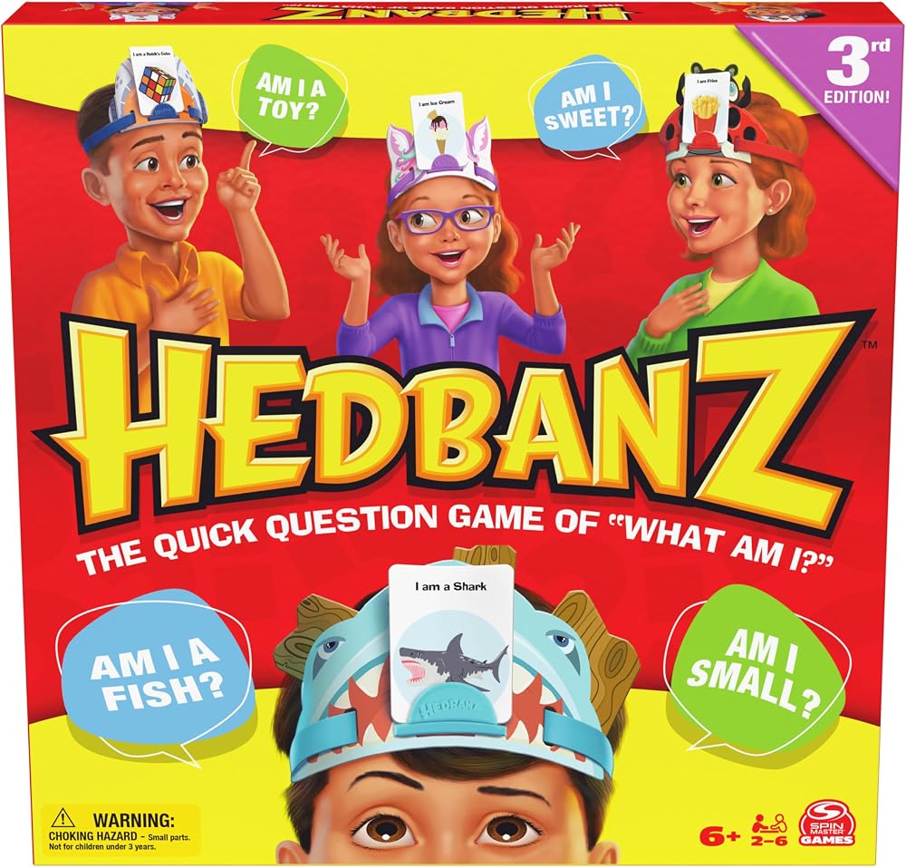 Spin Master Hedbanz Family Game 3rd Edition with 6 NEW Hedbanz Cards