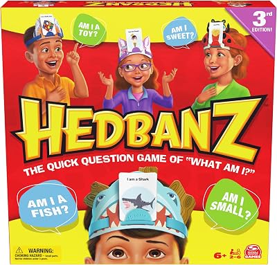 Spin Master Hedbanz Family Game 3rd Edition with 6 NEW Hedbanz Cards