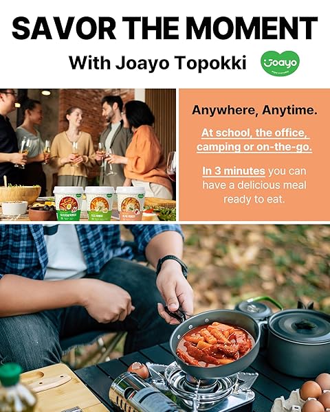 JOAYO ORIGINAL+ROSE TTEOKBOKKI RICE CAKES W/SPICY & RICH FLAVORFUL SAVORY SAUCE [2-CUPS] AUTHENTIC KOREAN STREET FOOD TRADITIONAL K-FOOD INSTANT MICROWAVABLE SNACK 2 DIFFERENT FLAVORS COMBO PACK