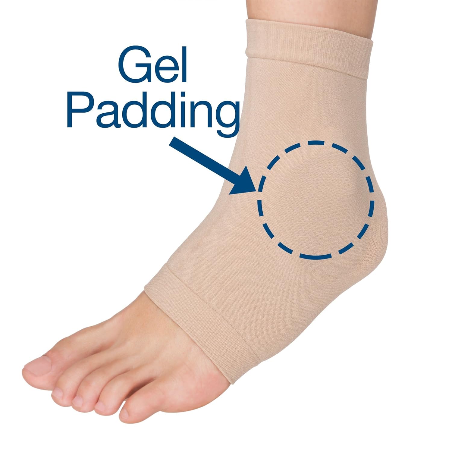ZenToes Ankle Bone Protection Socks Malleolar Sleeves with Gel Pads for Boots, Skates, Splints, Braces - 1 Pair: Industrial & Scientific