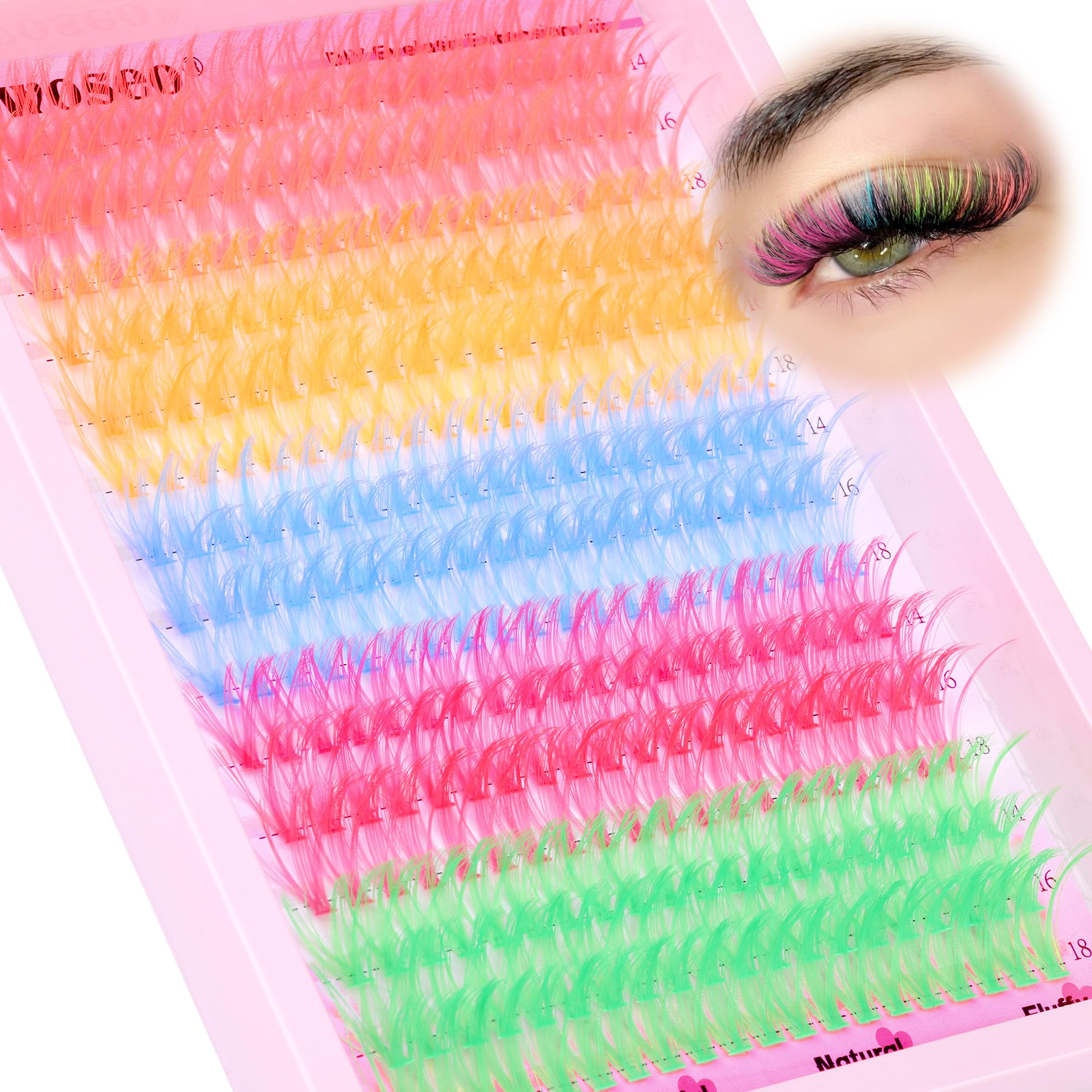 wiwoseo Colored Lash Extension 300pcs Colored