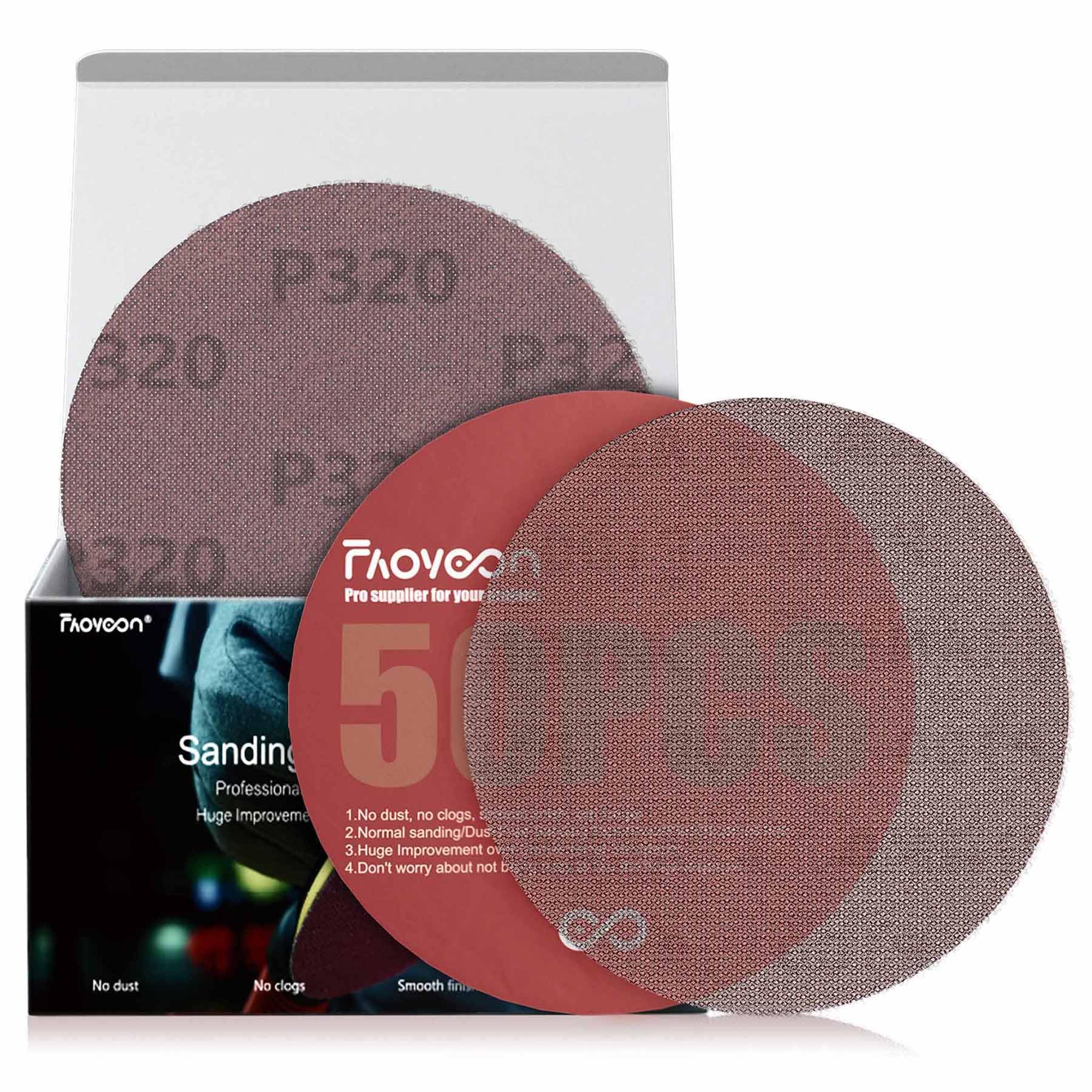 Photo 1 of Faoyoon 6 Inch Sanding Mesh | 50 Pack 320 Grit | Micro Mesh Hook and Loop Sanding Discs | Dust Free Net Sandpaper | Wet and Dry Sanding Screen | Anti-Clog and Last Longer