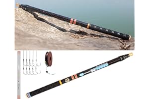 Carbon Fiber Tenkara Rod Fishing Rod 1:9 Action-Lightweight Collapsible Bass Crappie Telescopic Fishing Rod 20.7FT with Zoom 