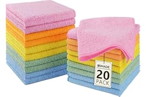 UNIMADE Washcloths - 20 Pack - Face Towels (12" x 12"), Highly Soft Wash Cloths and Hand Towels, Fast Drying Multi-Purpose Microfiber Cleansing Cloths for Bathroom, Hotel, Spa, and Salon - Multicolor