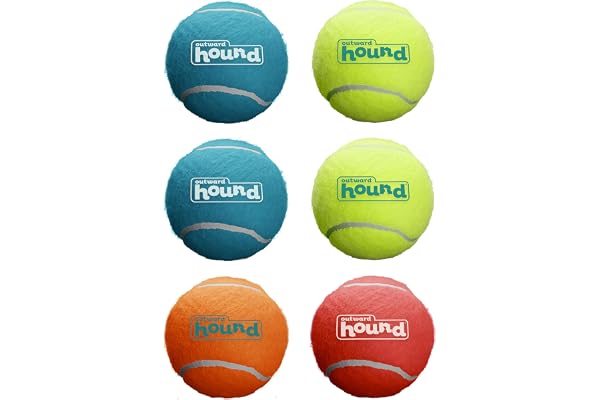 Outward Hound Squeaker Ballz – Squeaky Tennis Balls for Dogs Under 50 lbs, Interactive Dog Toy for Fetch & Training, Medium (