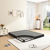 MAF 5 Inch Cal King Size King Box Spring, Low Profile Box Spring Cal King 3500 lbs Black Heavy Duty Metal Mattress Foundation with BoxSpring Cover, No Squeaky, Easy Assembly
