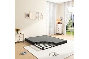 MAF 5 Inch King Box Spring, Low Profile Box Spring King Siz 3500 lbs Black Heavy Duty Metal Mattress Foundation with BoxSpring Cover, No Squeaky, Easy Assembly
