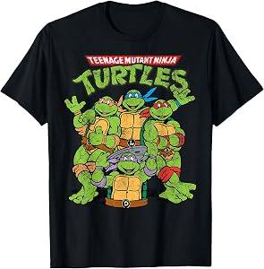 Teenage Mutant Ninja Turtles Classic Retro Logo Short Sleeve Tee-Shirt