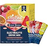 Syloni Electrolytes Powder Packets, Juicy Variety Pack(0.36 oz*20 Sticks), Sugar Free Hydration Packets Electrolyte Drink Mix with 7 Vitamins and Electrolytes, Keto Friendly, Vegan
