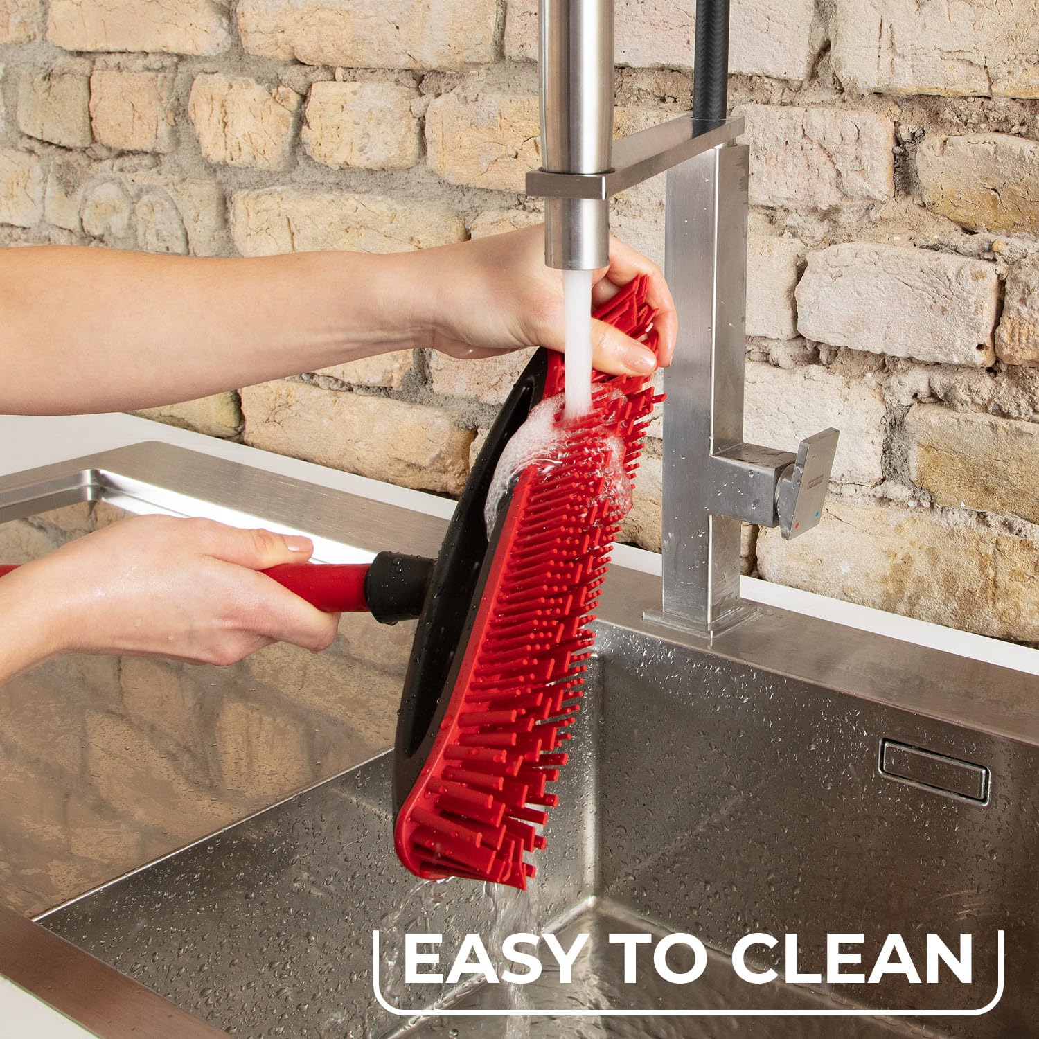 Vileda Always Clean Pet Pro Bürstenset, rot, mittel 8