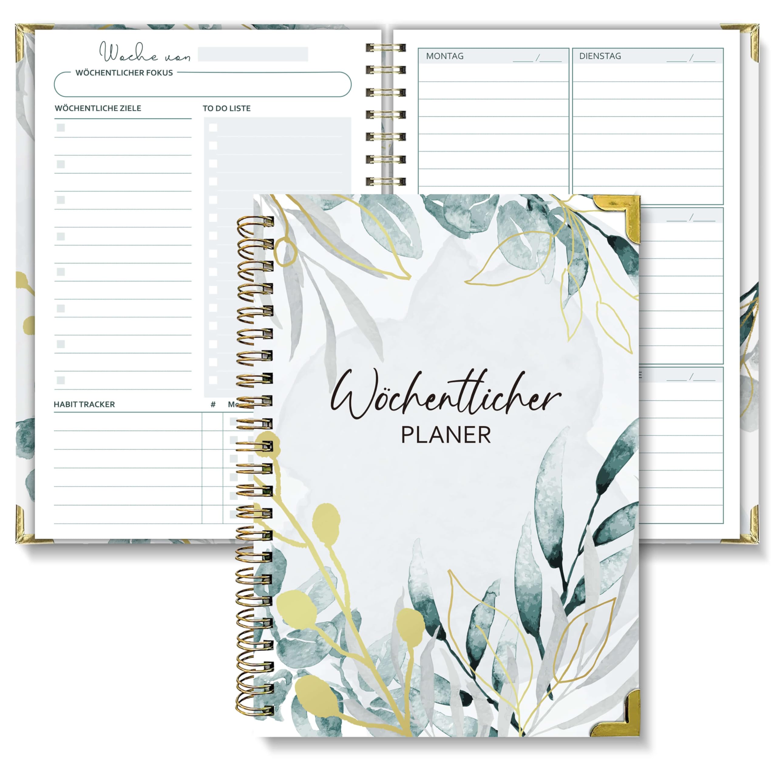 BIROYAL A5 Weekly Planner 52 Sheets Ring Binder Undated Planner To Do List Pad Light Green - Premium Paper, Spiral Bound, WEEKLY FOCUS, GOALS, TO DO, HABIT TRACKER, A5, Daily, Planner — image 1