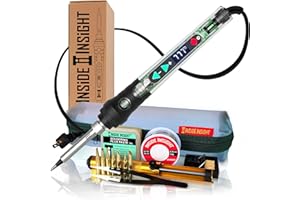INSIDE INSIGHT lnside lnsight 68W Adjustable Temperature Soldering Iron Kit | Clear Shell See-Through Solder Gun Tool | Complete Starter Set for Electronics, STEM & DIY Projects