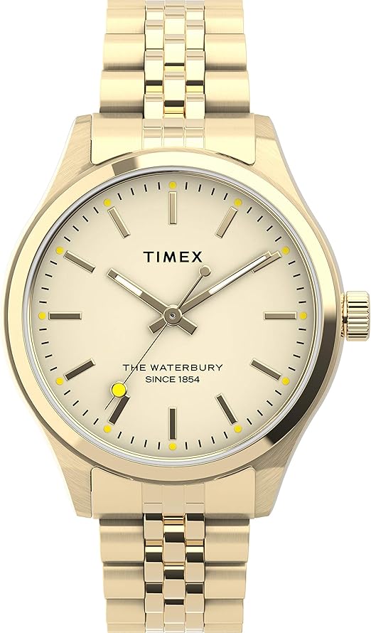 timex quartz watch gold