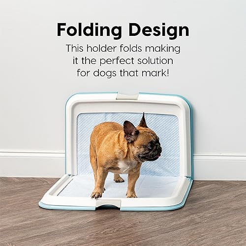 IRIS USA Pee Pad Holder For Large Sized Puppy and Puppy Training Pads,  Secured Latches, Non-Skid Feet, High