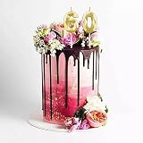 DTXLX 60th Birthday Candles Gold Number 6 0 Decor Moon 5cm Long view 4