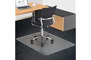 CICONIRA Office Chair Mat for Carpeted Floors, 48"X36" 2.2mm Thick, Rectangle Desk Chair Mats with Studs for Low and Medium Pile Carpets, Easy Glide, Flat Without Curling