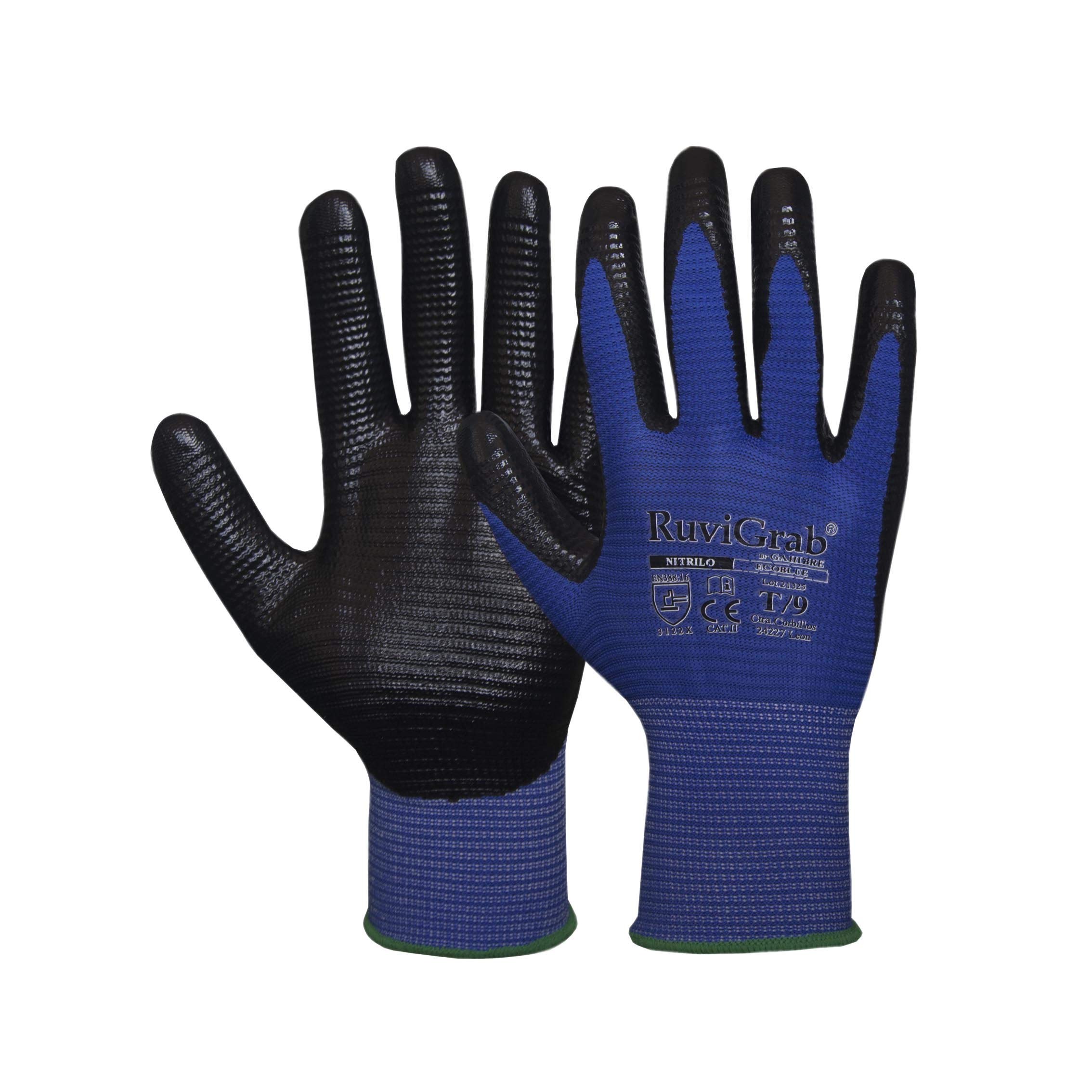 Ruvigrab Nylon Triple Stitched Nitrile Coated Support Glove
