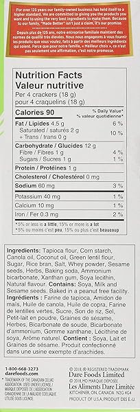 DARE BRETON, CRACKER HERB GARLIC, 4.76 OUNCE