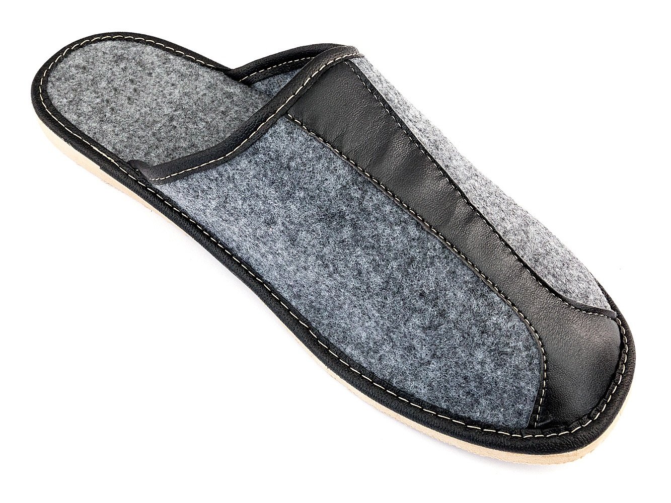 Filzpantoffeln Herren Filz Hausschuhe Filzlatschen Wärme Komfortschuhe Grau Handgemachte Qualität (44, Alfredo)